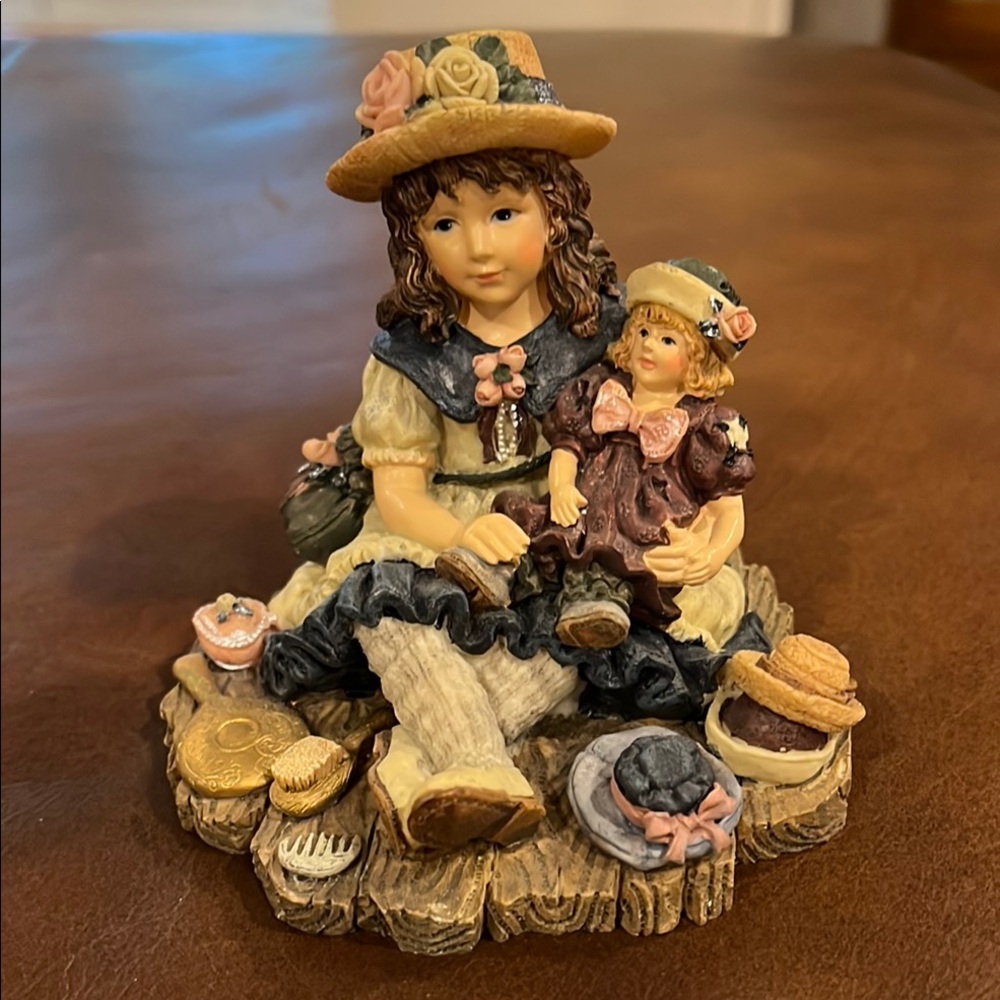 Boyds Bears Figurine with Blue and Cream Accents